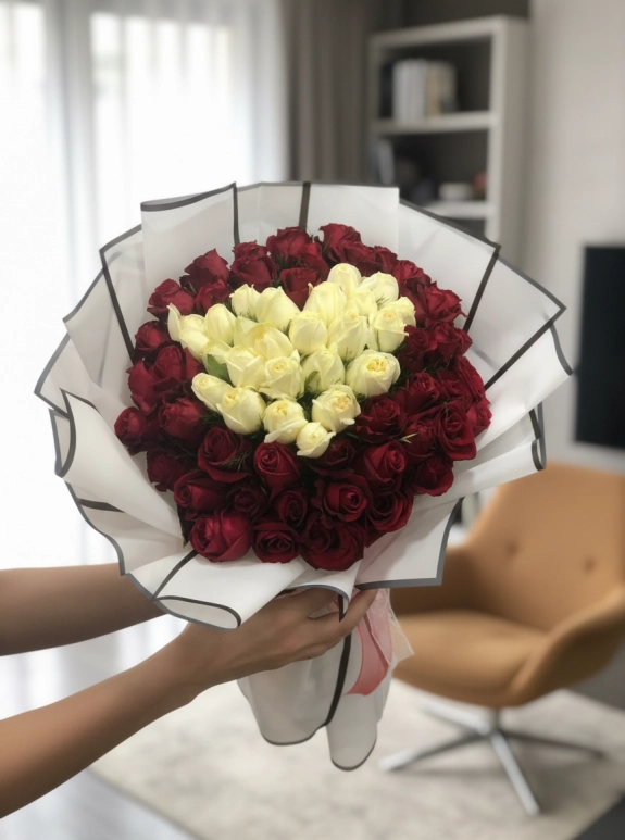 50 Li Kalpli Gül Buketi