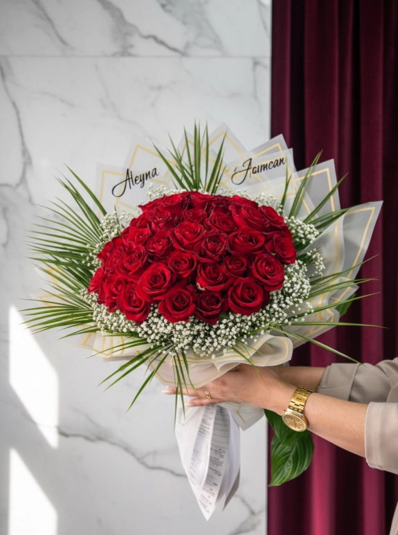 Premium İsimli Gül Buketi